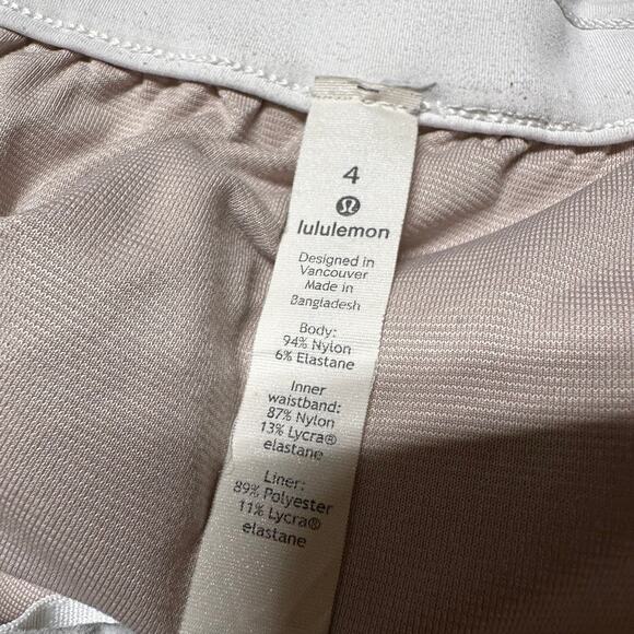 Lululemon Tracker Short V 4" White Women's Size 4 Good Used Condition STAINED - Picture 4 of 8
